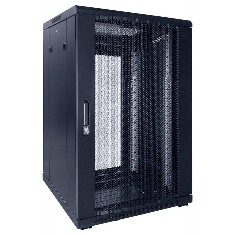 18U Armadio server rack 19 porta vetro 600x800x1000mm (LxPxH)